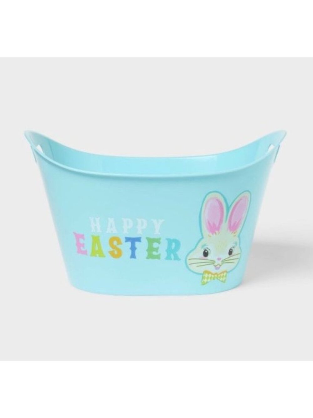 Target Happy Easter Plastic Tub Light Blue - Spritz™ Handles Bunny Chicks